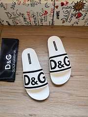 Dolce & Gabbana Logo-Strap Slides White Black CS1991AQ858 - 2