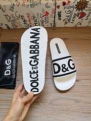 Dolce & Gabbana Logo-Strap Slides White Black CS1991AQ858 - 4