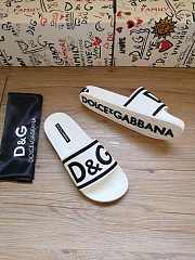 Dolce & Gabbana Logo-Strap Slides White Black CS1991AQ858 - 3