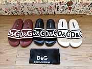 Dolce & Gabbana Logo-Strap Slides White Black CS1991AQ858 - 5