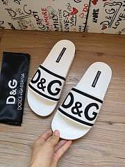 Dolce & Gabbana Logo-Strap Slides White Black CS1991AQ858 - 6