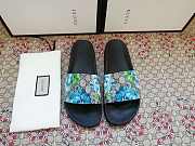 Gucci Blue Blooms Supreme Floral Slide Sandal - 6