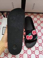 Gucci All Black GG Apple Print Slides - 5