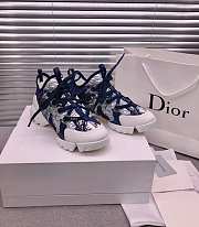 Dior D-Connect Sneaker White and Blue Butterfly Motif - 4