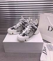 Dior D-Connect Sneaker White and Black Butterfly Motif - 2