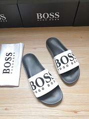 Boss Italian-Made Logo Slides Black White - 3