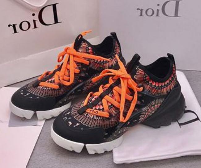 Dior D-Connect Sneaker Black Pattern Orange - 1