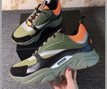 Dior B22 Sneaker Green and Orange Technical Mesh