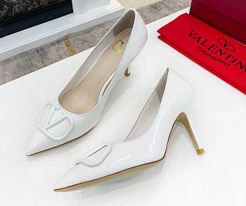 Valentino Garavani Salones Vlogo De Piel White