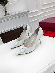 Valentino Garavani Salones Vlogo De Piel White - 4