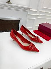 Valentino Garavani Salones Vlogo De Piel Red - 2