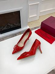 Valentino Garavani Salones Vlogo De Piel Red - 3