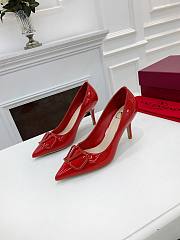 Valentino Garavani Salones Vlogo De Piel Red - 4