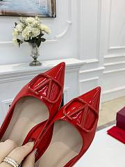 Valentino Garavani Salones Vlogo De Piel Red - 5