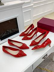 Valentino Garavani Salones Vlogo De Piel Red - 6