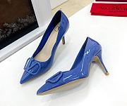 Valentino Garavani Salones Vlogo De Piel Blue - 1