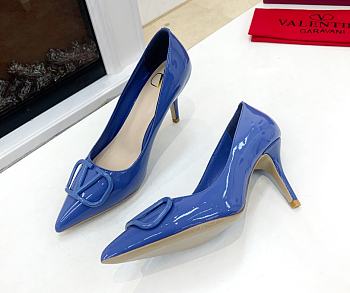 Valentino Garavani Salones Vlogo De Piel Blue