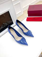 Valentino Garavani Salones Vlogo De Piel Blue - 2