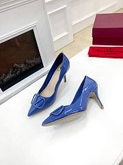 Valentino Garavani Salones Vlogo De Piel Blue - 3