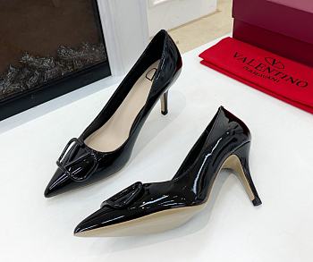 Valentino Garavani Salones Vlogo De Piel Black