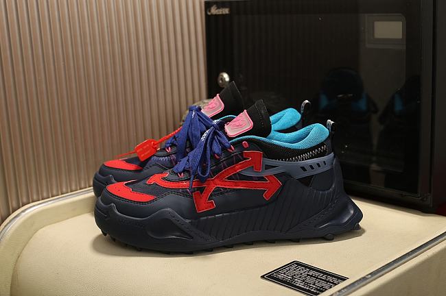 Off-White Odsy-1000 Black Red with Blue Shoeslaces - 1