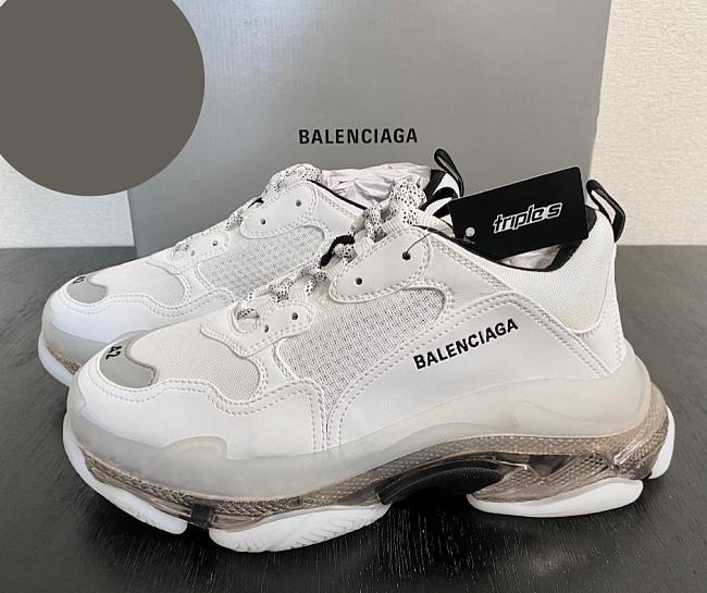 Blalenciaga Triple S Clear Sole White Grey 541624W2GS19012 - 1