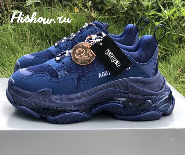 Balenciaga Triple S Clear Sole Navy 541624W09O14107 - 1