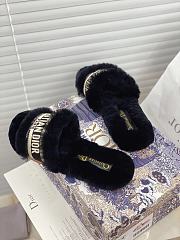 Dior Dway Slides Fur Black - 3