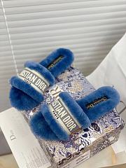 Dior Dway Slides Fur Blue - 2