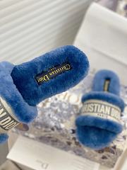 Dior Dway Slides Fur Blue - 3