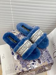 Dior Dway Slides Fur Blue - 4