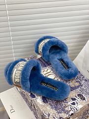 Dior Dway Slides Fur Blue - 6