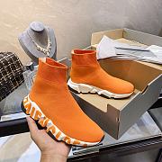 Balenciaga Speed Graffiti Trainers White Orange Logo - 6