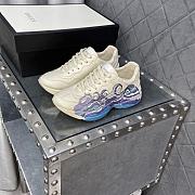 Gucci Rhyton Blue Sea Waves Leather Sneaker - 3