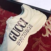 Gucci Rhyton Gucci Black Logo Leather Sneaker - 6