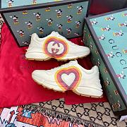 Gucci Rhyton Orange Heart Leather Sneaker - 6