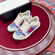 Gucci Screener Leather Sneaker ‎Blue Purple - 6