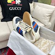 Gucci Screener Leather Sneaker ‎Blue Red - 5