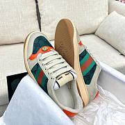 Gucci Screener Leather Sneaker ‎Green Orange - 4