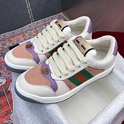 Gucci Screener Leather Sneaker Purple Pink - 1