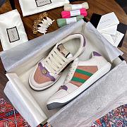 Gucci Screener Leather Sneaker Purple Pink - 6