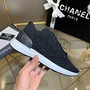 Chanel Black Knit Fabric CC Low-Top Sneakers - 2