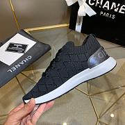 Chanel Black Knit Fabric CC Low-Top Sneakers - 4