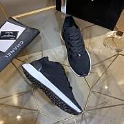 Chanel Black Knit Fabric CC Low-Top Sneakers - 3