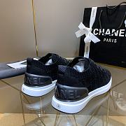 Chanel Black Knit Fabric CC Low-Top Sneakers - 6