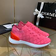 Chanel Pink Knit Fabric CC Low-Top Sneakers - 4