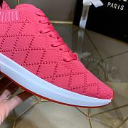 Chanel Pink Knit Fabric CC Low-Top Sneakers - 6