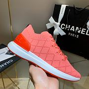 Chanel Red Knit Fabric CC Low-Top Sneakers - 6