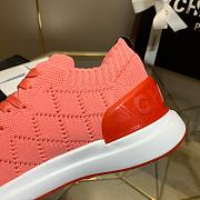 Chanel Red Knit Fabric CC Low-Top Sneakers - 5