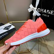 Chanel Red Knit Fabric CC Low-Top Sneakers - 4